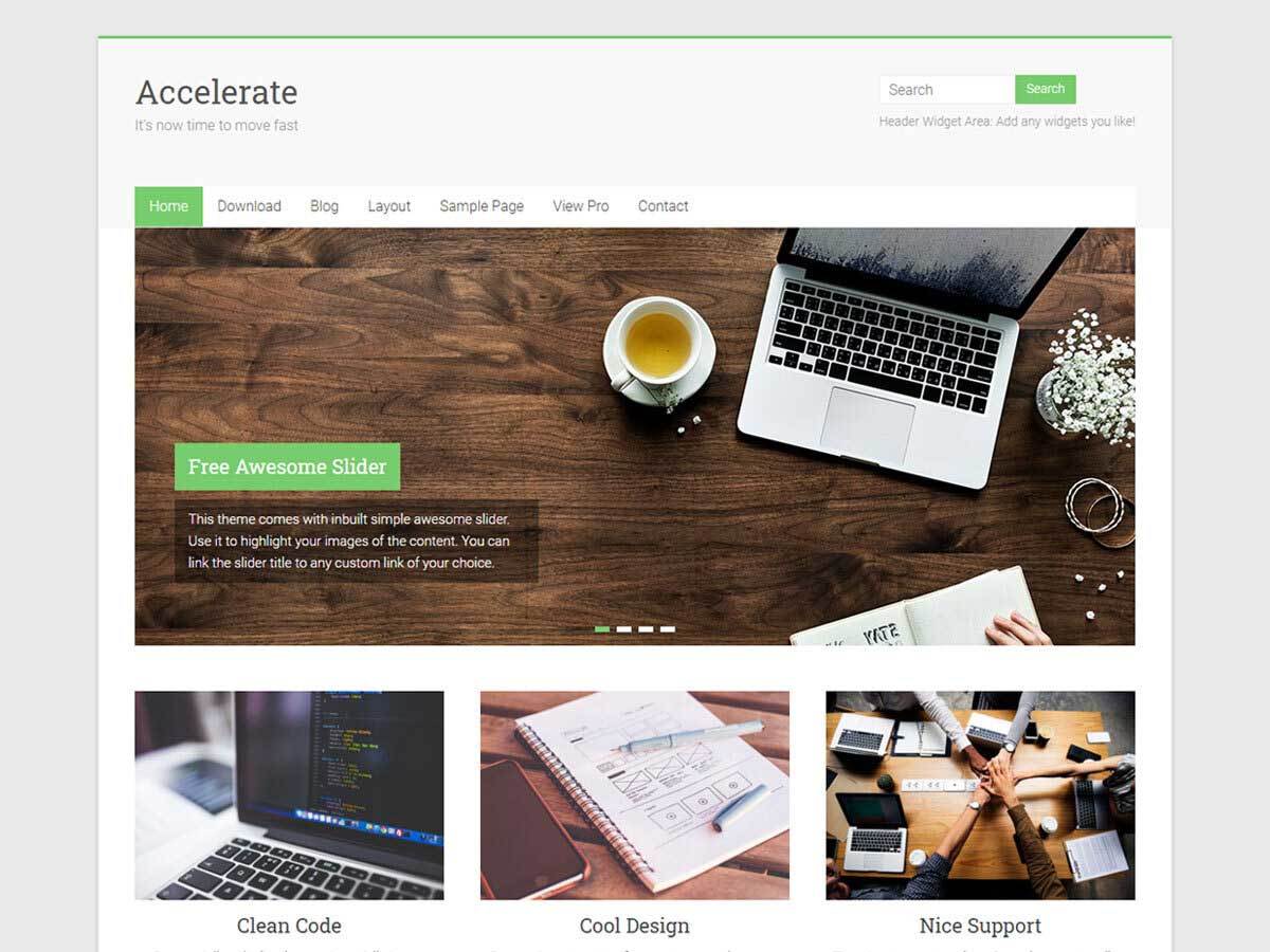Accelerate WordPress portfolio theme