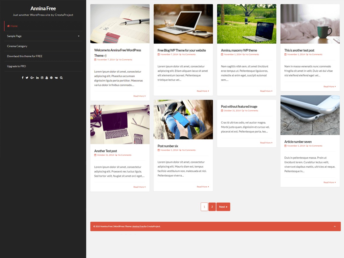Annina free WordPress theme