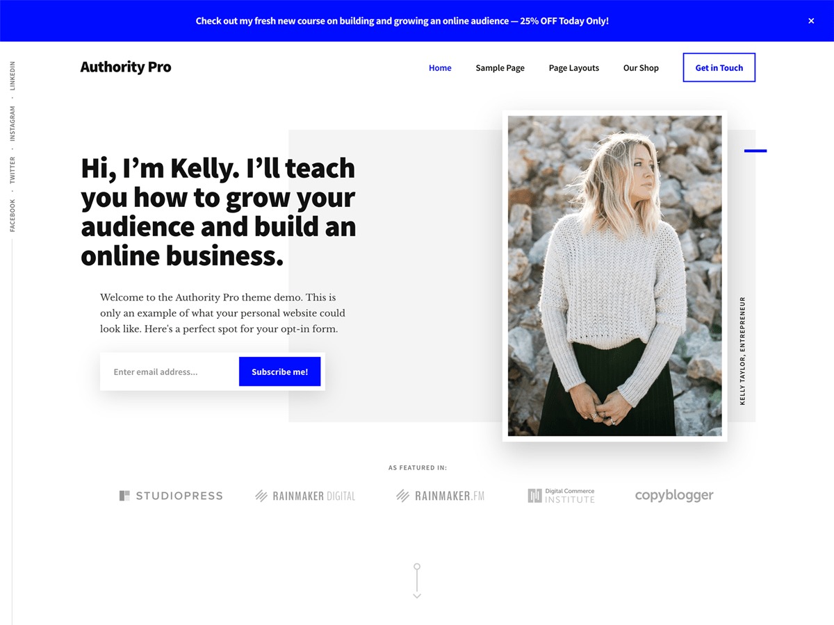 Authority Pro WordPress theme for business by StudioPress