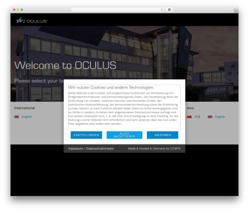 Avada business WordPress theme - oculus.de