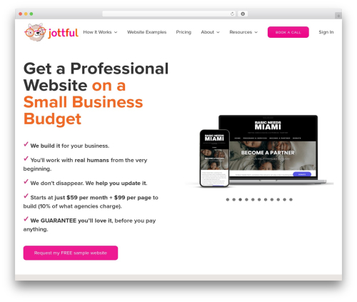 Avada company WordPress theme - jottful.com