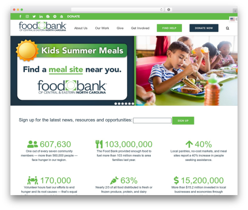 Avada food WordPress theme - foodbankcenc.org