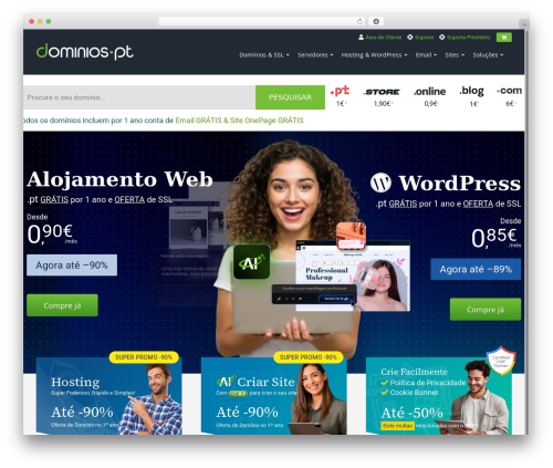 Avada WordPress theme design - dominios.pt