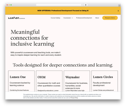 Avada WordPress theme - lumenlearning.com