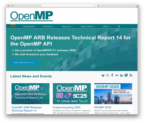 Avada WordPress theme - openmp.org