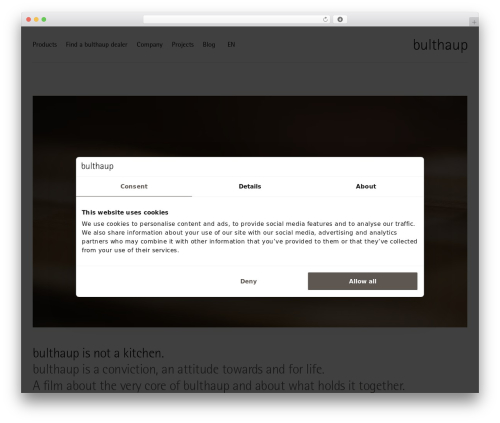Avada WordPress theme - bulthaup.com