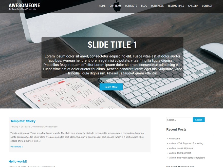AwesomeOne WordPress theme free download