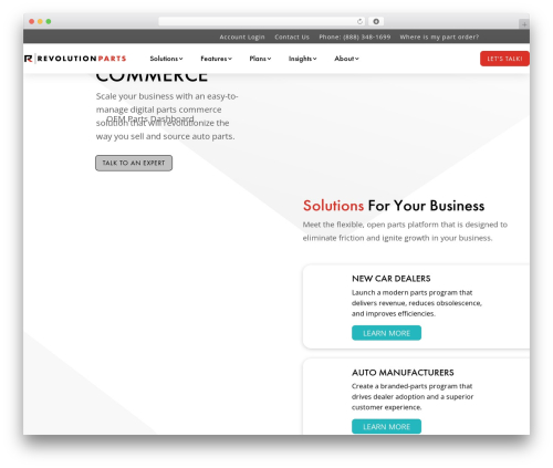 Best WordPress theme Divi - revolutionparts.com