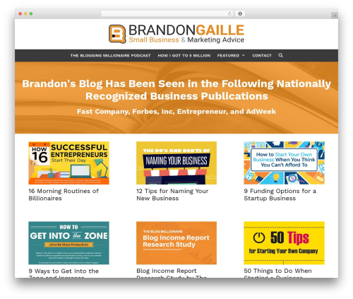 Best WordPress theme GeneratePress - brandongaille.com