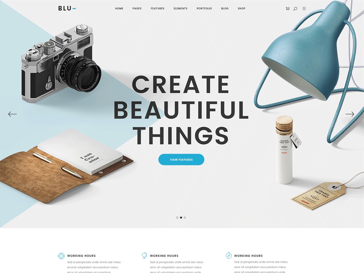 Blu WordPress theme for business