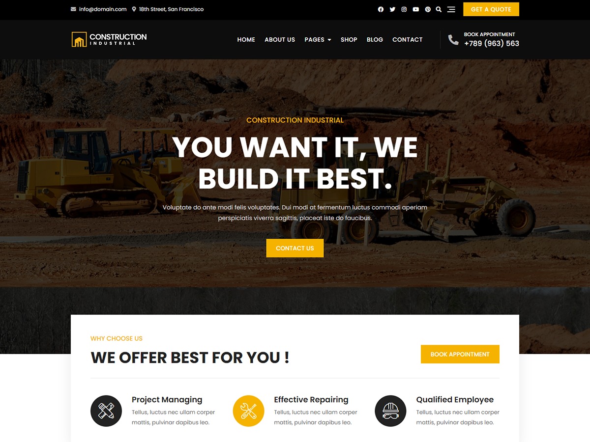 Bosa Construction Industrial WordPress shopping theme