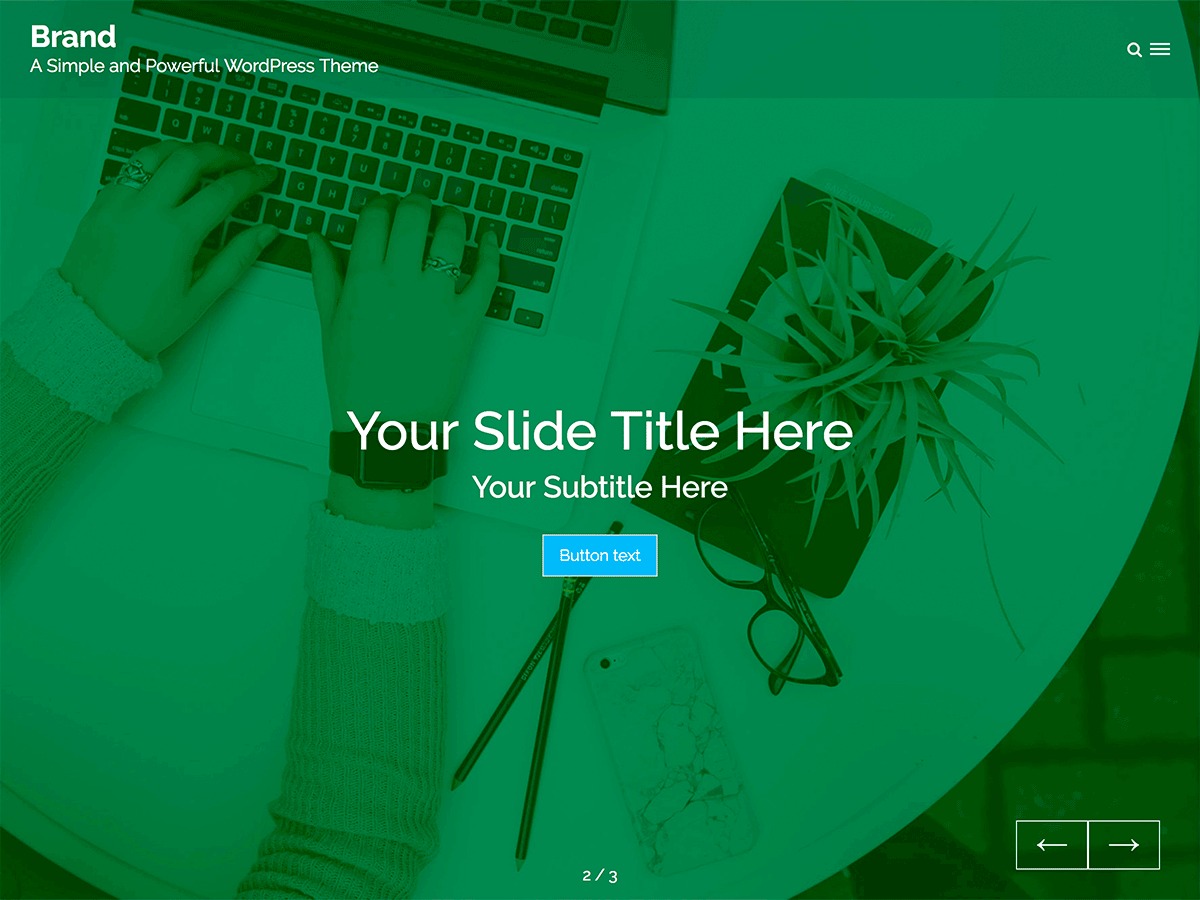 Brand free WordPress theme