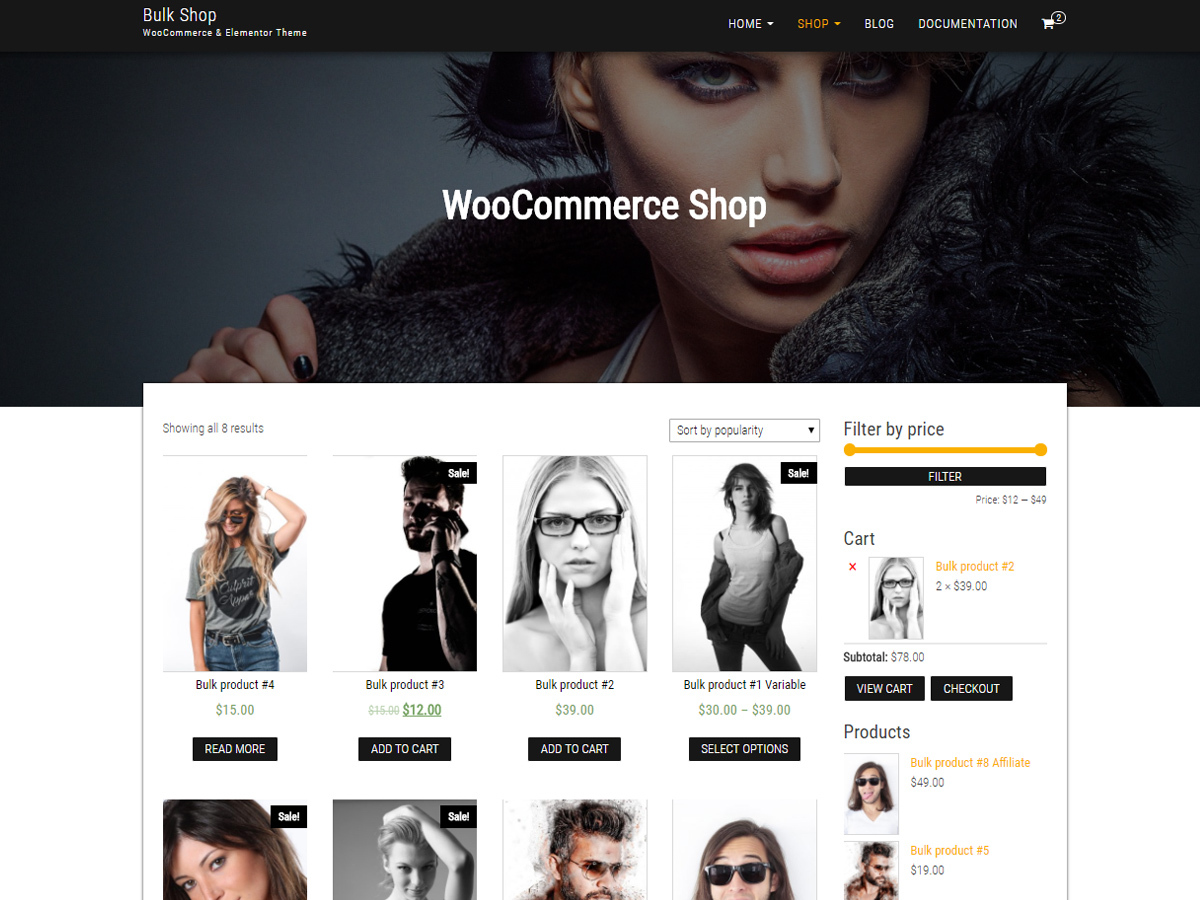 Bulk Shop WordPress ecommerce theme