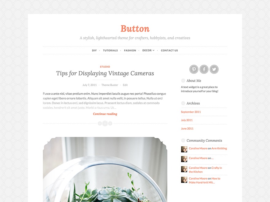 Button WordPress theme free download