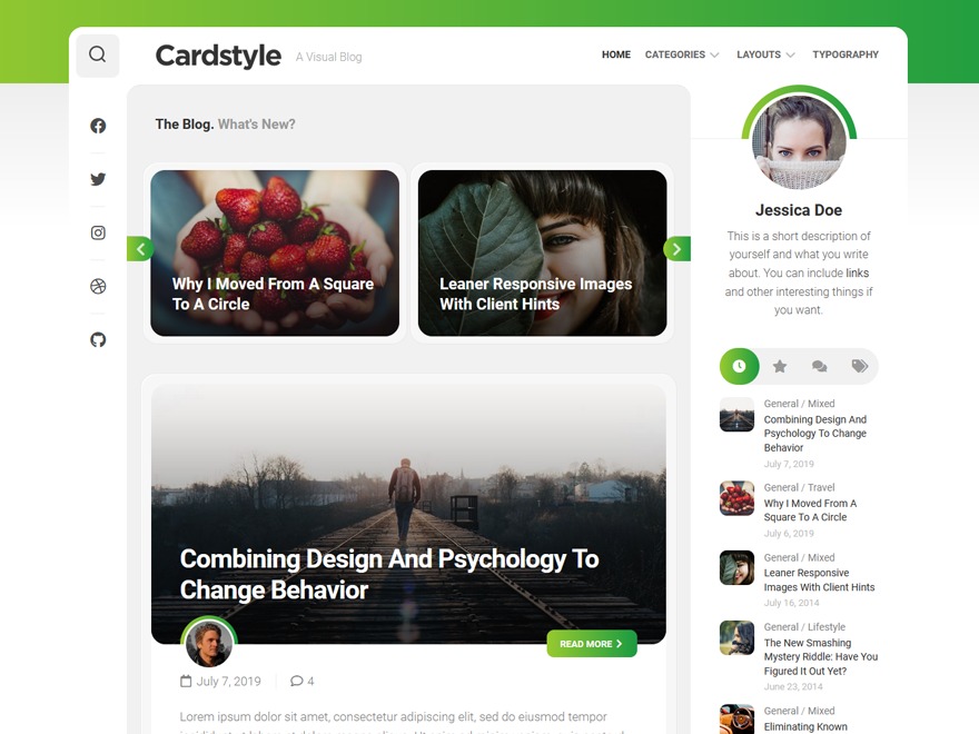Cardstyle WordPress blog theme
