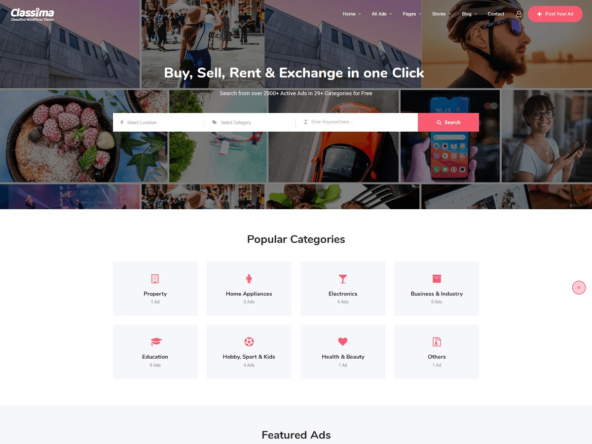 Classima Child WordPress theme