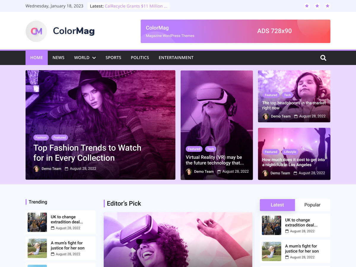 ColorMag free WP theme