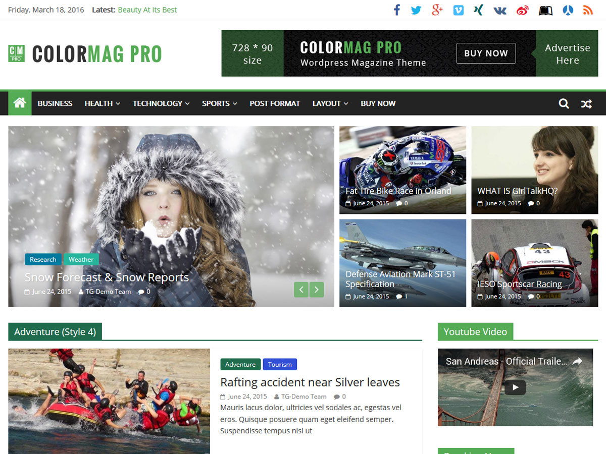 ColorMag Pro WordPress page theme by ThemeGrill