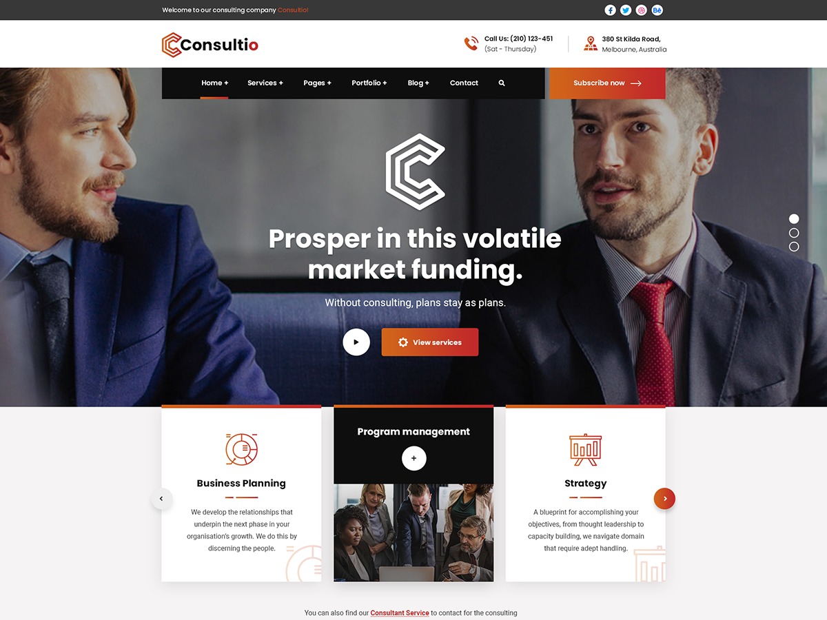 Consultio WordPress theme for business