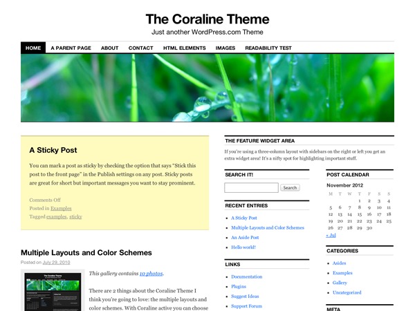 Coraline WordPress gallery theme by Automattic