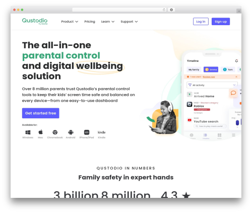 Divi best WordPress theme - qustodio.com