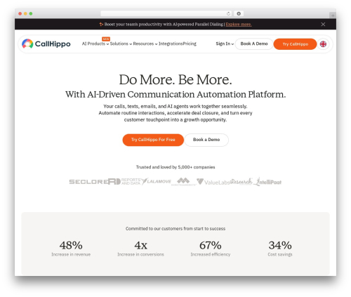 Divi company WordPress theme - callhippo.com