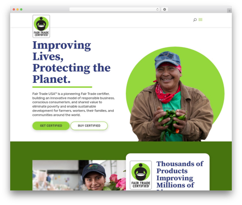 Divi premium WordPress theme - fairtradecertified.org