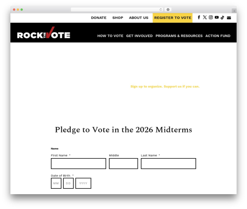 Divi theme WordPress - rockthevote.org