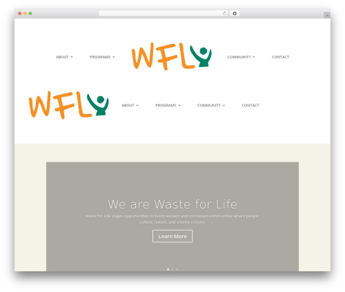 Divi WordPress page theme - wasteforlife.org