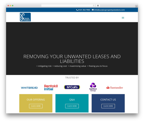 Divi WordPress portfolio theme - surpluspropertysolutions.com