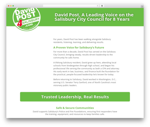Divi WordPress theme - davidpost4salisbury.com