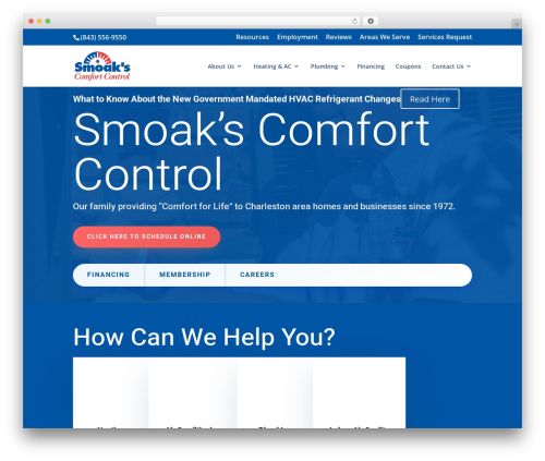 Divi WordPress theme - smoakscomfort.com