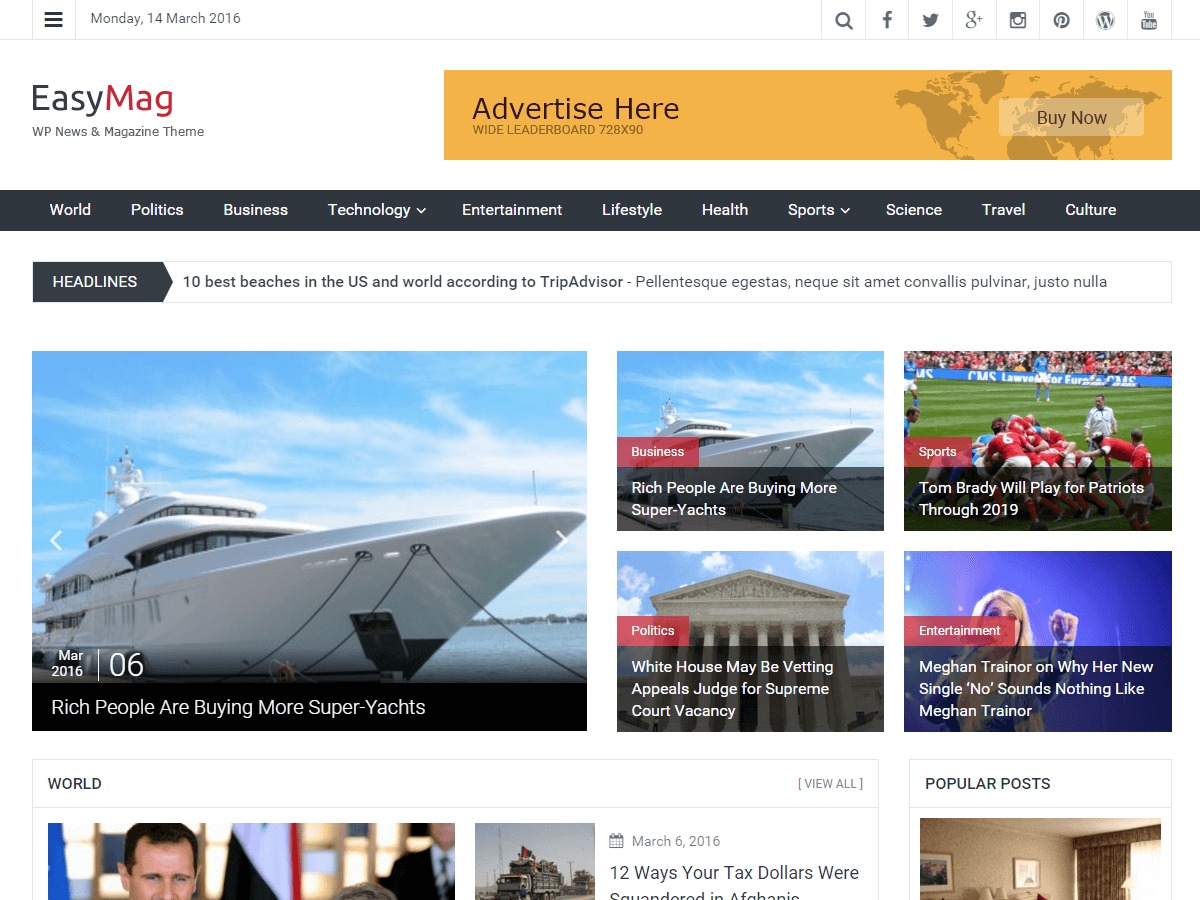 EasyMag free WordPress theme