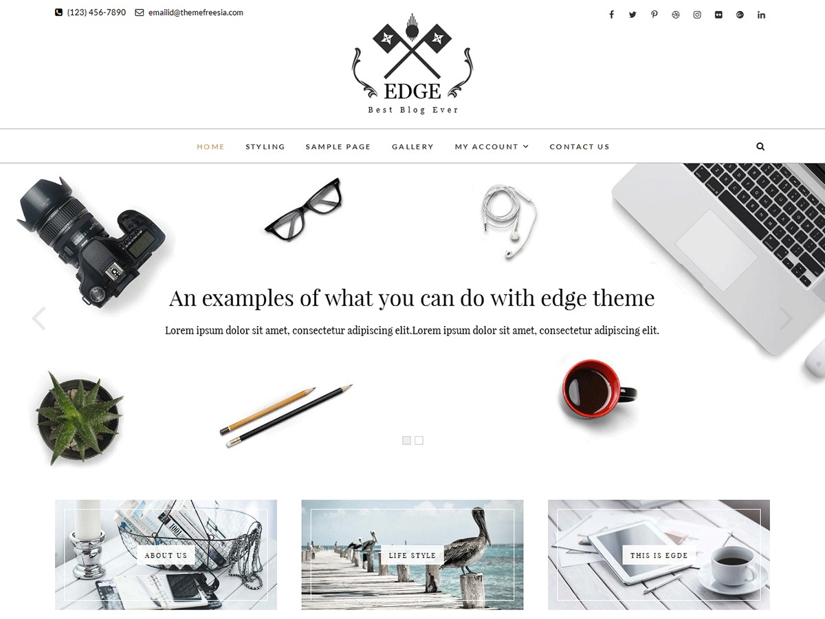 Edge free WordPress theme
