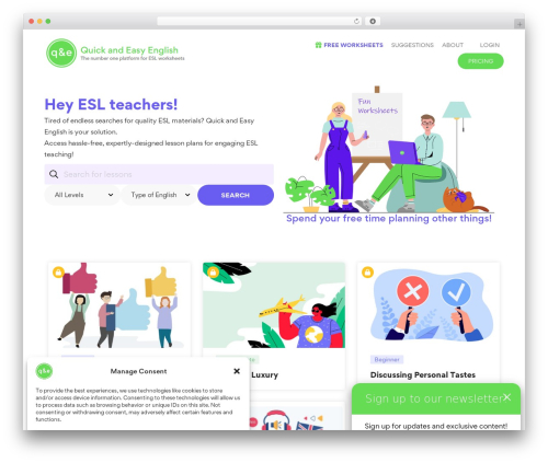 Edumall WordPress website theme - quick-and-easy-english.com