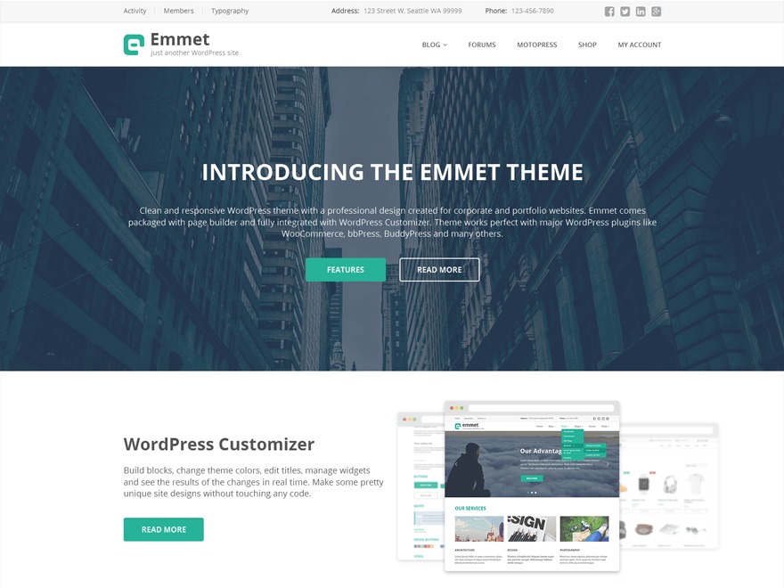 Emmet Lite free WordPress theme