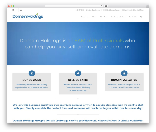 Enfold WordPress website theme - domainholdings.com