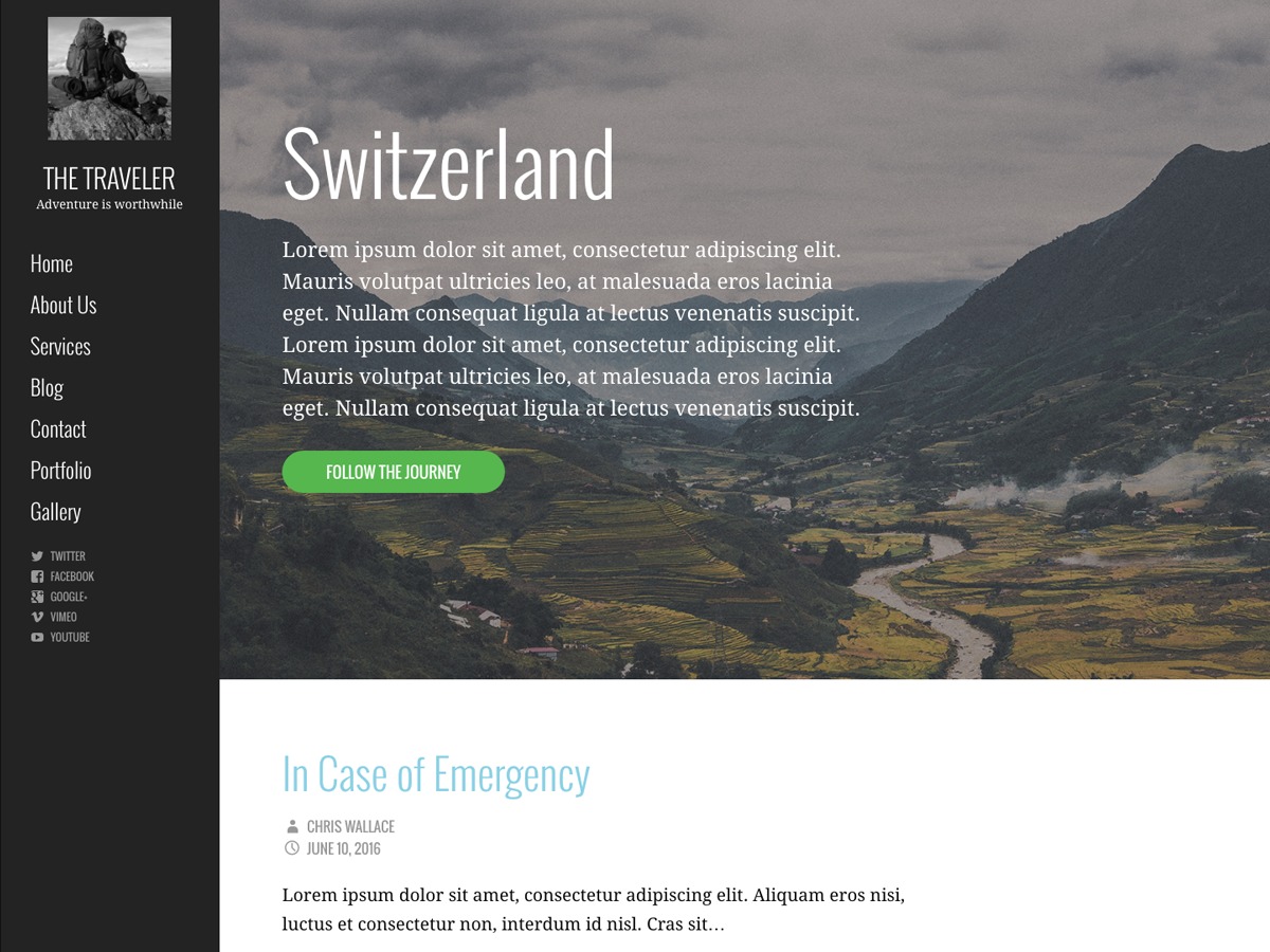 Escapade WordPress theme design by GoDaddy