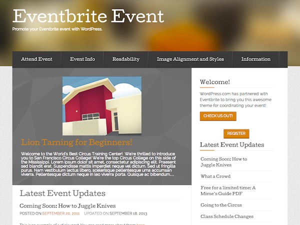Eventbrite Event best WordPress theme
