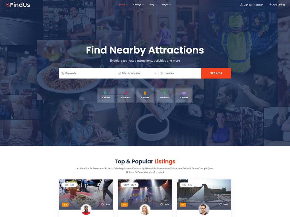 Findus WordPress theme