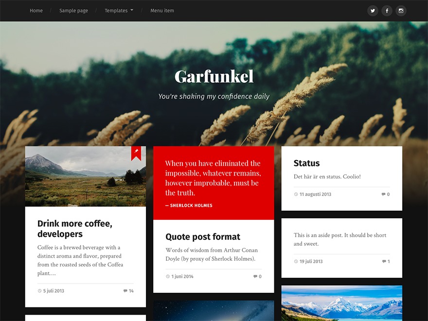 Garfunkel wallpapers WordPress theme