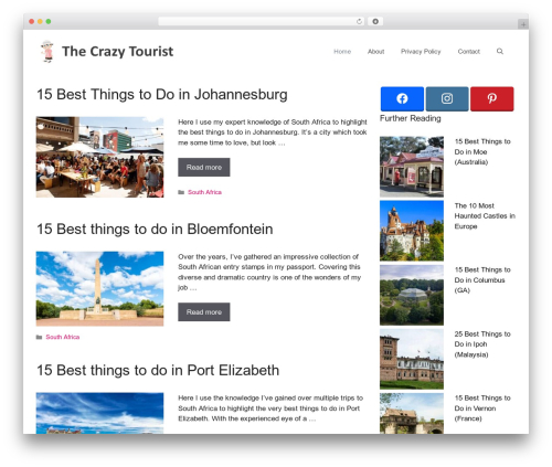 GeneratePress best free WordPress theme - thecrazytourist.com
