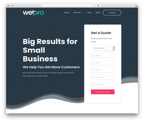 GeneratePress company WordPress theme - webpro.ie