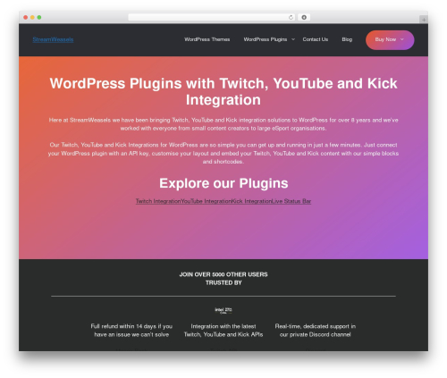 GeneratePress free WordPress theme - streamweasels.com