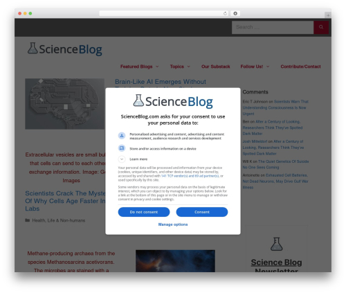 GeneratePress newspaper WordPress theme - scienceblog.com