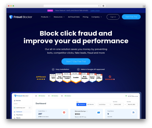 GeneratePress theme WordPress free - fraudblocker.com