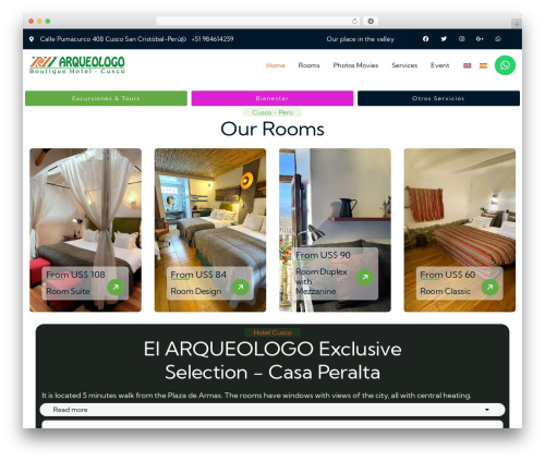 Gowilds best hotel WordPress theme - hotelarqueologo.com