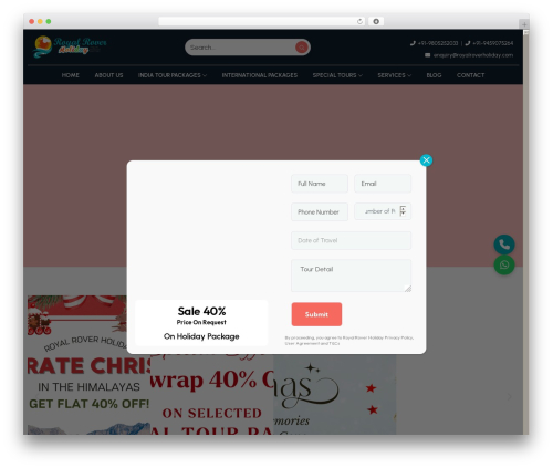 Gowilds company WordPress theme - royalroverholiday.com