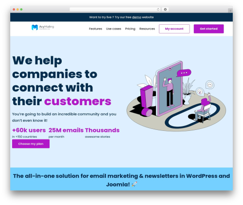 Hello Elementor free WordPress theme - acymailing.com