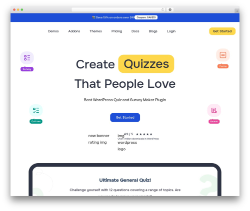 Hello Elementor free WP theme - quizandsurveymaster.com